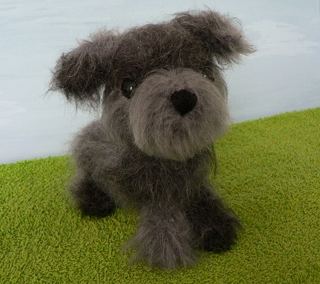 crocheted miniature schnauzer puppy by planetjune