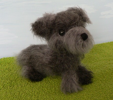 crocheted miniature schnauzer puppy by planetjune