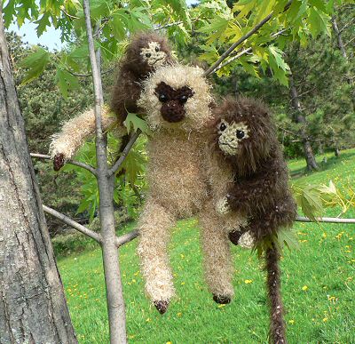 fuzzy crocheted monkeys