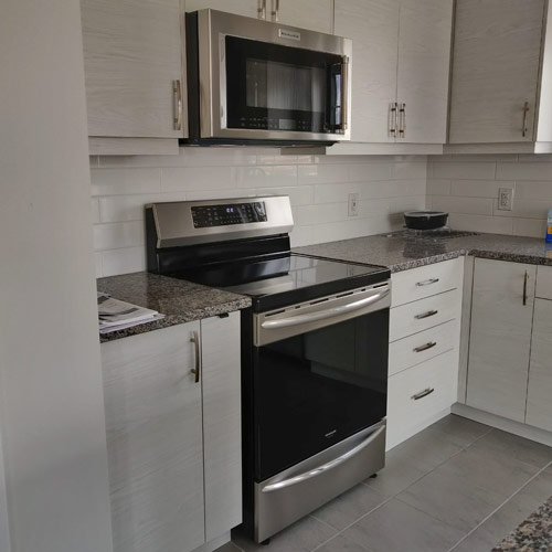 shiny new stainless steel appliances