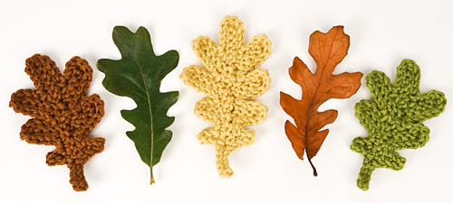 Oak Leaf Collection and Life-Sized Acorn crochet patterns by PlanetJune