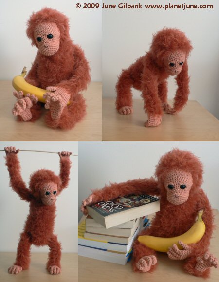 crocheted orangutan (montage) by planetjune