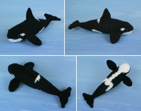 Orca (Killer Whale) amigurumi crochet pattern by PlanetJune