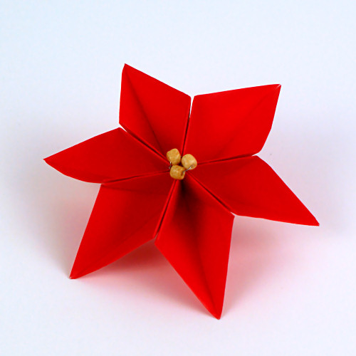 origami poinsettia papercraft tutorial by planetjune