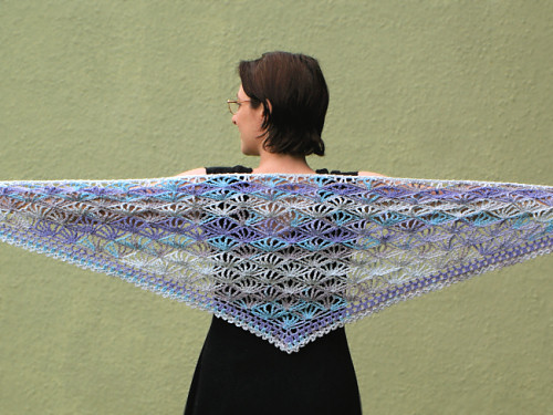 Palm Leaves Triangular Shawl, a PlanetJune Accessories crochet pattern by June Gilbank
