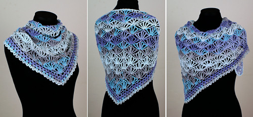 Palm Leaves Triangular Shawl, a PlanetJune Accessories crochet pattern by June Gilbank