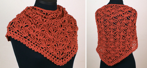 Palm Leaves Triangular Shawl, a PlanetJune Accessories crochet pattern by June Gilbank