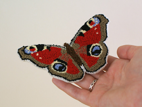 punchneedle butterfly: peacock by planetjune