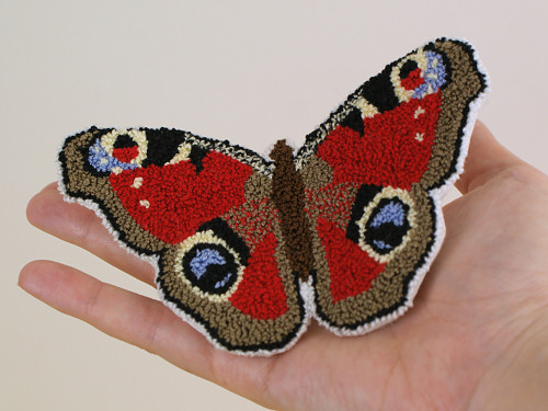 punchneedle butterfly: peacock by planetjune