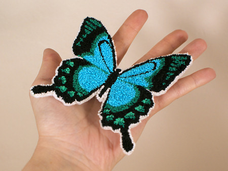 punchneedle butterfly: sea green swallowtail by planetjune