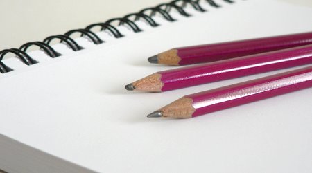 sketch book and pencils