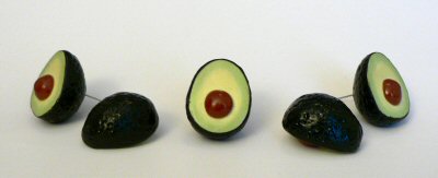 polymer clay avocado pins