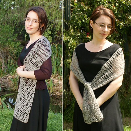 PlanetJune Accessories Banded Lace Wrap crochet pattern