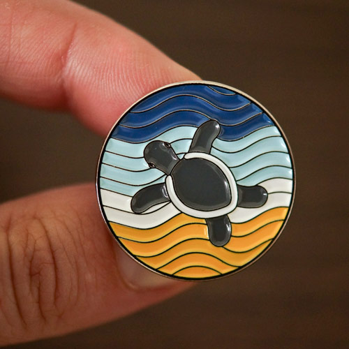 enamel pin: PlanetJune Turtle Beach