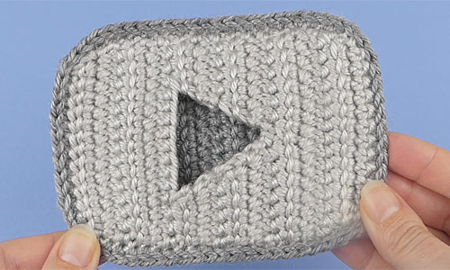 crocheted silver play button by planetjune