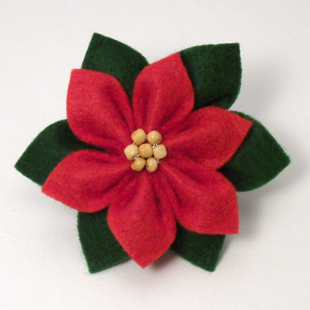 felt poinsettia by planetjune