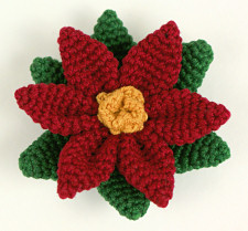 thread crochet poinsettia by planetjune