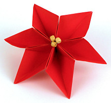 origami poinsettia by planetjune