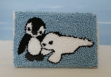 penguin and seal punchneedle embroidery by planetjune