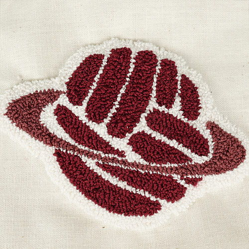 PlanetJune logo in Punchneedle Embroidery