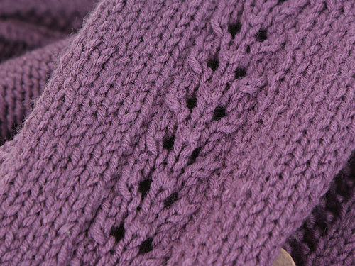 purple cardigan - detail