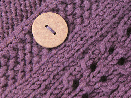 purple cardigan - detail