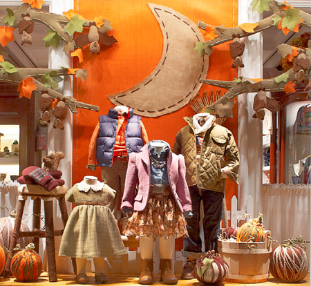 Ralph Lauren Children's Store window with PlanetJune Fruit Bats