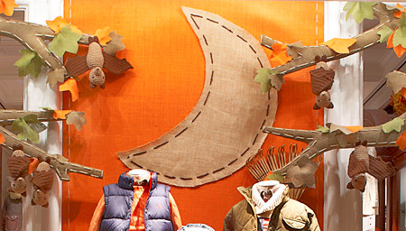 Ralph Lauren Children's Store window with PlanetJune Fruit Bats