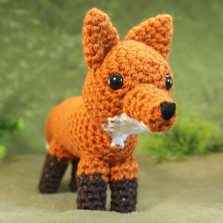 crocheted amigurumi red fox by planetjune