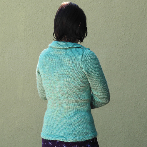 sage zipped cardigan