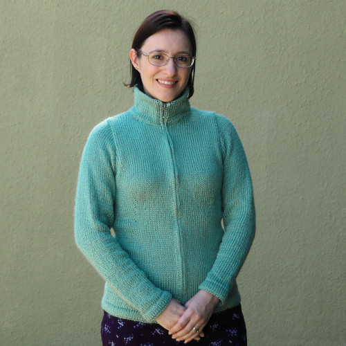 sage zipped cardigan