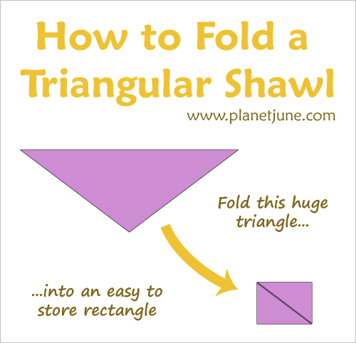 how to fold a triangular shawl by planetjune