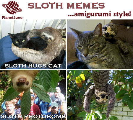 sloth amigurumi crochet pattern by planetjune