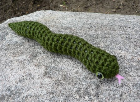 crocheted snake by planetjune