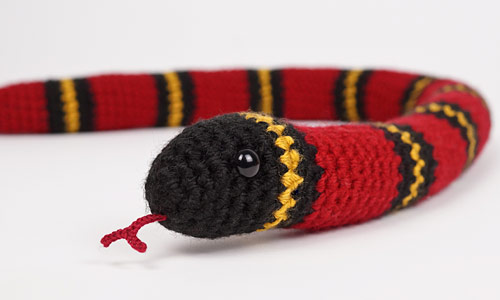 tri-banded snake from the Snake Collection crochet pattern by planetjune