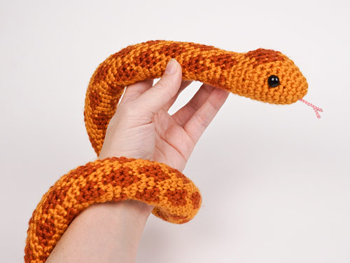 spotted snake from the Snake Collection crochet pattern by planetjune