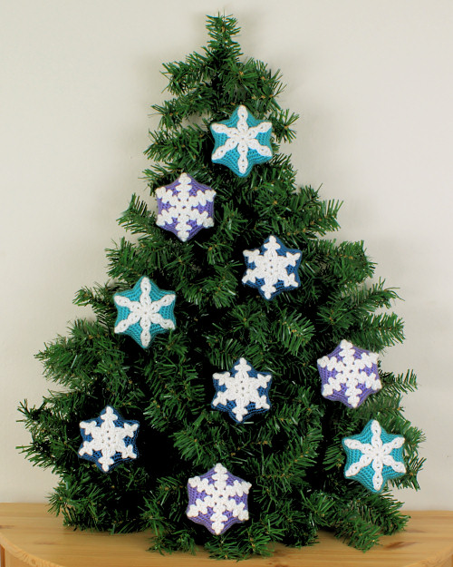 Snow Star Ornaments crochet pattern by PlanetJune