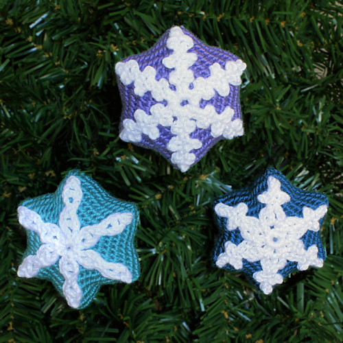 Snow Star Ornaments crochet pattern by PlanetJune
