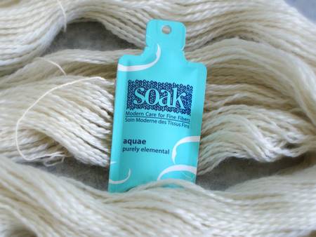unwashed mohair yarn and SOAK