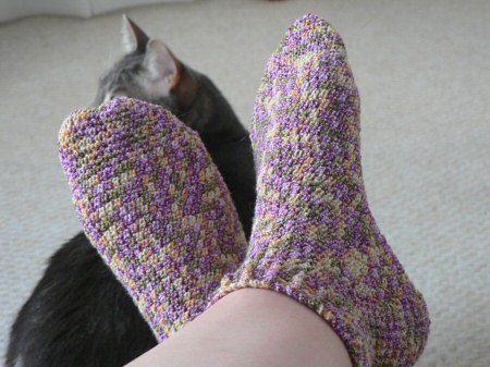 crocheted socks