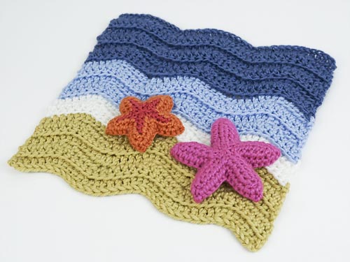 Starfish Collection & Turtle Beach blanket crochet patterns by PlanetJune