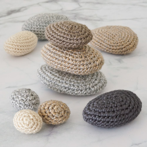 stack of crocheted stones - Stone Collection crochet pattern by PlanetJune 