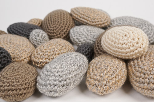 pile of crocheted stones - Stone Collection crochet pattern by PlanetJune 