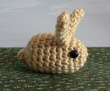 crocheted tiny bunny by planetjune