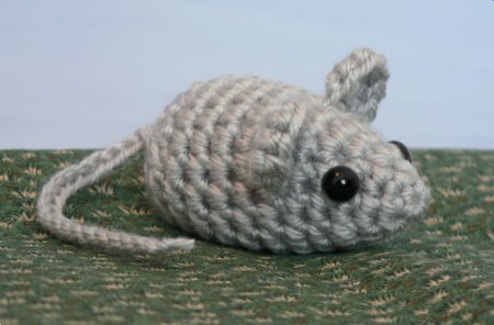 tiny crocheted mouse by planetjune