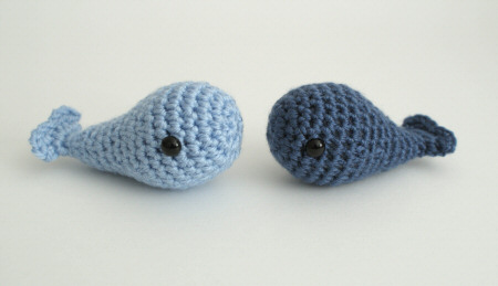 crocheted tiny whales by planetjune
