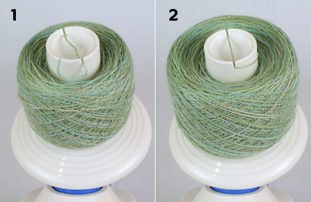 first and second yarn windings