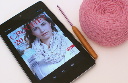 zinio e-magazines, nexus 7, crochet