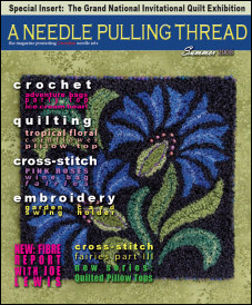 a needle pulling thread