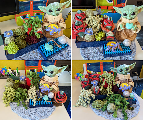 PlanetJune Stories: Diane's Modular Crocheted Succulent Arrangements